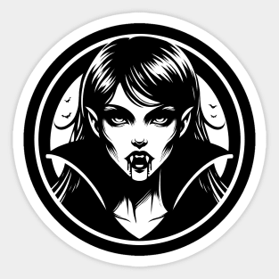 Vampire girl portrait Sticker